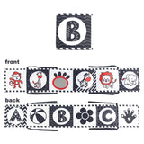 Livro de Pano de Alto Contraste para Bebês (0M+) – Brinquedos Sensoriais em Preto e Branco com Temática de Animais para Berço e Método Montessori