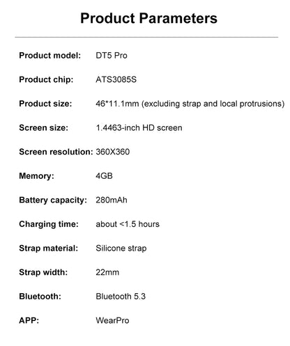 GT5 Pro Smart Watch Men's Women 466*466 HD Screen Bluetooth Call Smartwatch GPS Map Compass Sports Fitness Smartwatch 2025 New