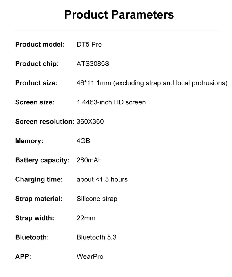 GT5 Pro Smart Watch Men's Women 466*466 HD Screen Bluetooth Call Smartwatch GPS Map Compass Sports Fitness Smartwatch 2025 New