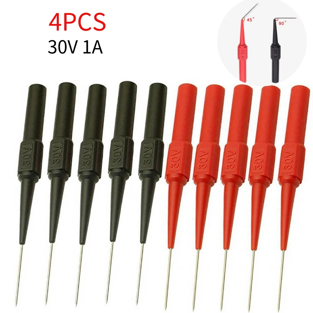 2/4/6pcs Insulation Piercing Needle Pin Non-Destructive Multimeter Test Probe 10A 600V for 2mm Test Lead Multimeter Test Probes