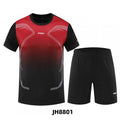 Fitness Clothes Ice Silk Quick Drying T-shirt Suit Men Short Sleeve Running Sportswear Shorts Tracksuit Gym Sports Training Sets