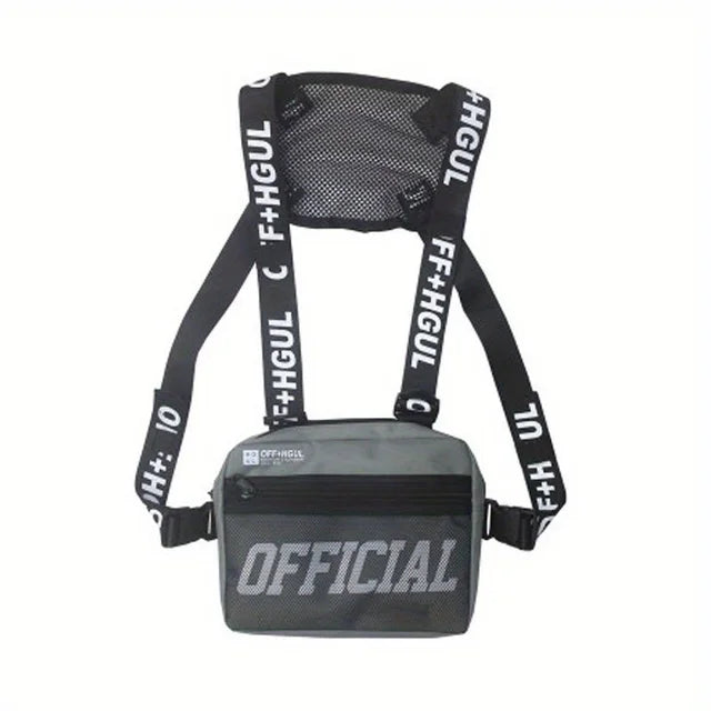Fashion Streetwear Men Hip-Hop Chest Bag Tactical Two Straps Chest Rig Vest Bags For Travel Hiking Outdoor Sports 