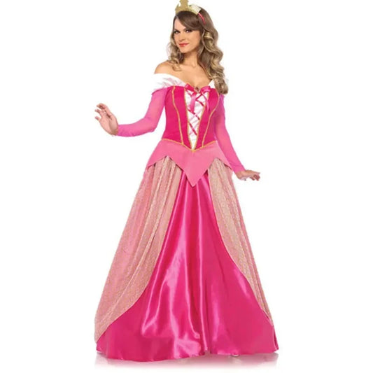 2025 Adult Women's Deluxe Pink Sleeping Beauty Princess Aurora Gorgeous Costume For Halloween Party Fancy Dress