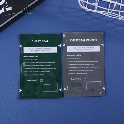 Portable Square Medical Chest Seal Vented Dressing Bandage First Aid Kit Rescue Chest Seal Outdoor Emergency Medical Tool