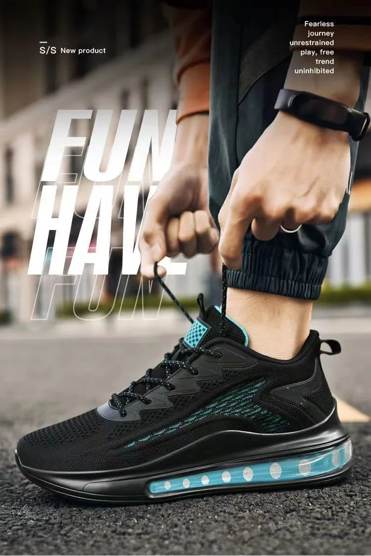 New Spring and Autumn Soft soled Running Men's Mesh Breathable Casual Sports Shoes Men's Coconut Trendy Shoes Men's Shoes