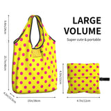 Custom Recycling Classic Black And White Polka Dot Shopping Bag Women Tote Bag Portable Grocery Shopper Bags