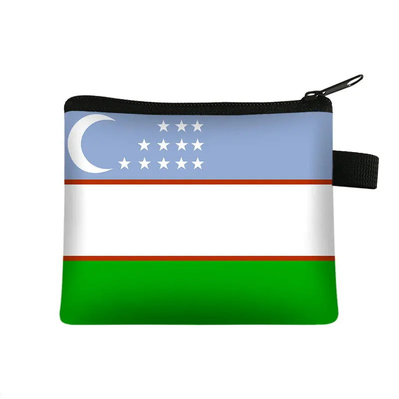 National Flag Print Coin Purses Algeria Spain Haiti Israel Women Wallet Saudi Arabia Men Purse Small Handbag Money Coin Bags