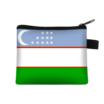 National Flag Print Coin Purses Algeria Spain Haiti Israel Women Wallet Saudi Arabia Men Purse Small Handbag Money Coin Bags