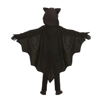 Kids Unisex Vampire Bat Hooded Costume Child sexy cosplay Jumpsuit Halloween Cosplay Costume Set Glove gift vestidos de fiesta