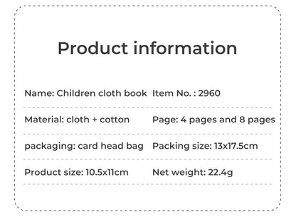4 Pages Enlightenment Early Learning Books Children Black and White Cloth Book for Kids Montessori Educational Toys