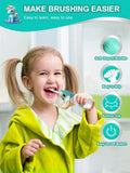 Toddler Sonic Electric Toothbrush for Baby with Cute Unicorn Cover and Smart LED Timer Soft Microfiber Bristles 4 Brush Heads