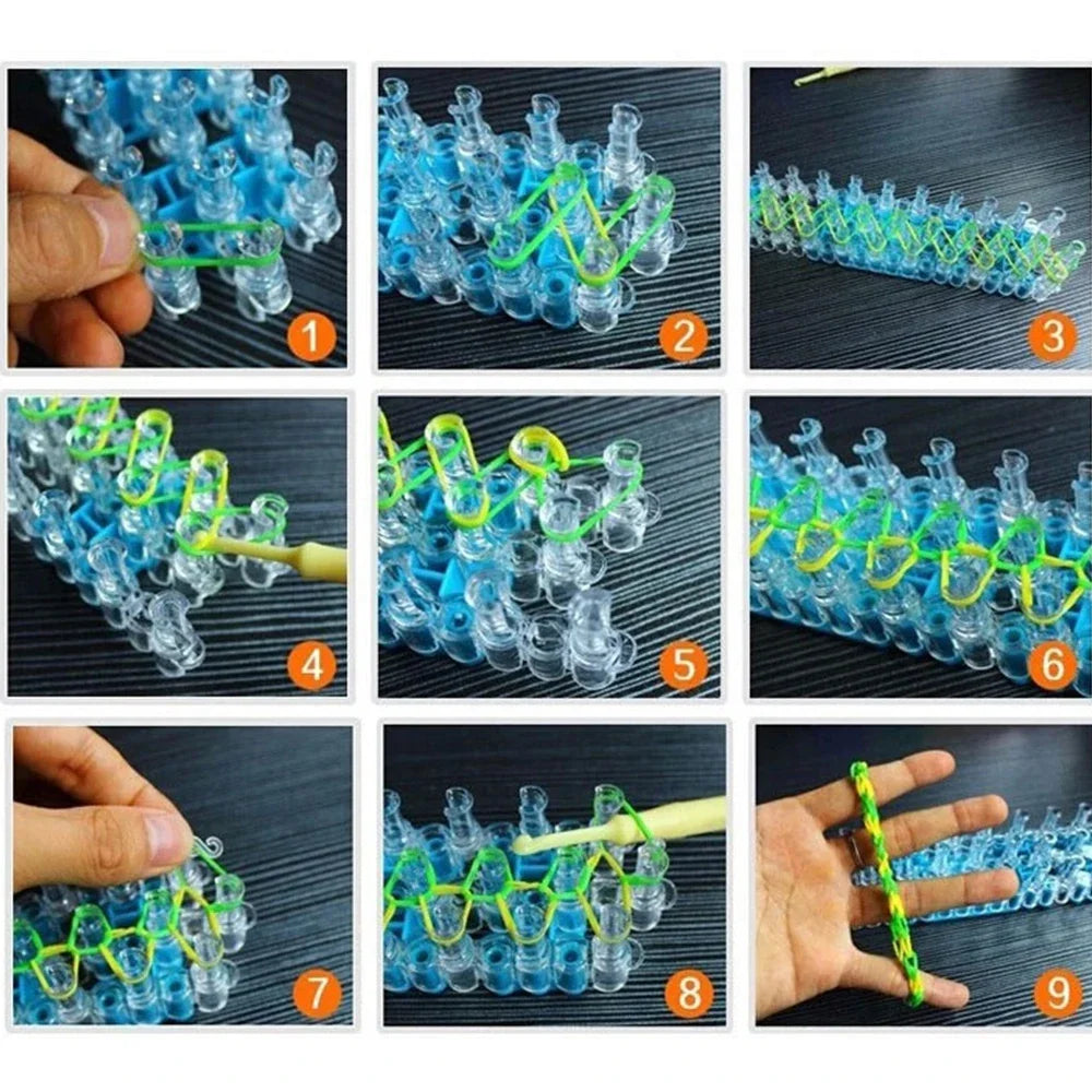 Tear bandas de borracha pulseira tecido laço, DIY tricô brinquedos presente, novo