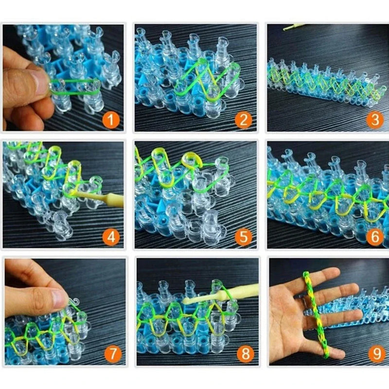 Tear bandas de borracha pulseira tecido laço, DIY tricô brinquedos presente, novo