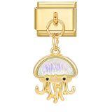 FUNIQUE-Aço Inoxidável Ouro Charme Links, Borboleta, Café, Vela, Barco, Italiano, Fits 9 milímetros Pulseira, Fazer Jóias, DIY