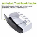 1 conjunto de suporte para escovas de dentes de fácil utilização com dispensador automático de pasta de dente e suporte de parede para escovas de dentes