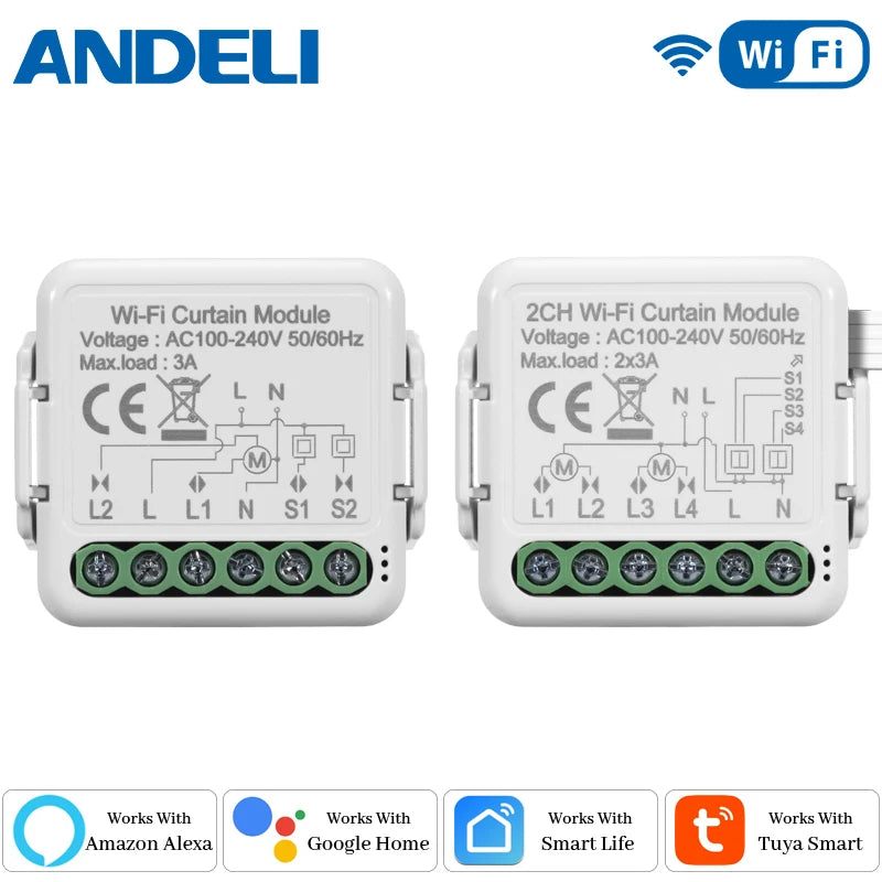Módulo interruptor de cortina inteligente wifi para persianas tuya/smartlife controle remoto diy compatível com o google casa alexa controle voz