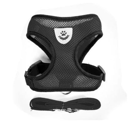 Arnés para perros y gatos con correa ajustable, malla de poliéster, transpirable, reflectante, para perros pequeños, accesorios para gatos.