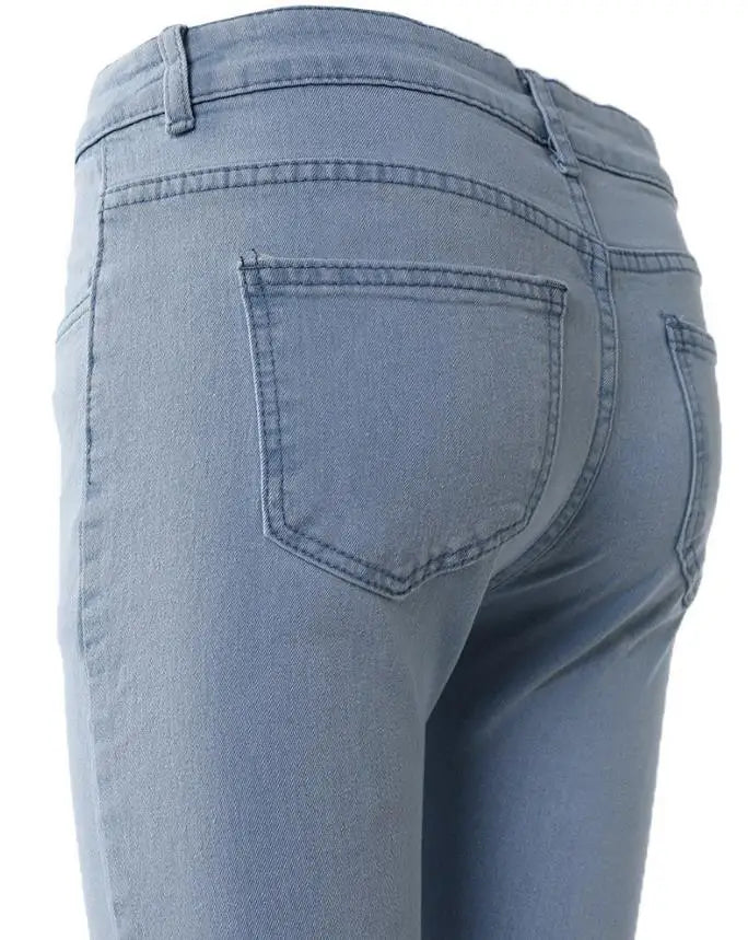 Pants for Woman 2023 Spring Casual Denim Zipper Fly High Elastic Skinny Pencil Jeans Fashion All-Match Female Trousers