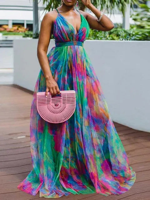 Vestido longo halterneck feminino, vestidos de noite sexy, bainha de malha, roupas em tamanhos grandes, elegante e bonito, 2XL, 3XL, 4XL, 5XL, verão