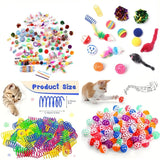 56pcs/28pcs/14pcs Cat Toys Mixed Pack. A Combination of Various Plastic Toys and Plush Toys Suitable for Multiple Cats to Play