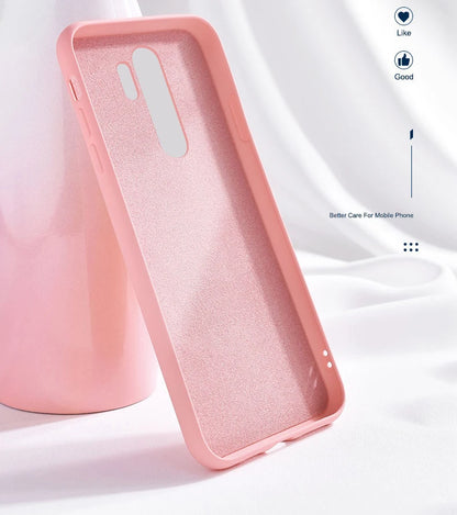 Funda de silicona líquida suave y sólida para XiaoMi RedMi Note 9, 9s Pro, 10, 11, 11S, 10s, 10T, 9T, 8, 8T, 7 Pro, 9A, 9C, 10C, Poco X3, F3