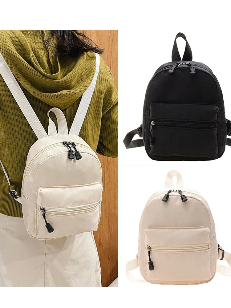 Mini Womens Backpacks Trend Nylon Female Bag Small School Bags White Rucksack For Teen Girls Fashion Casual Backpack