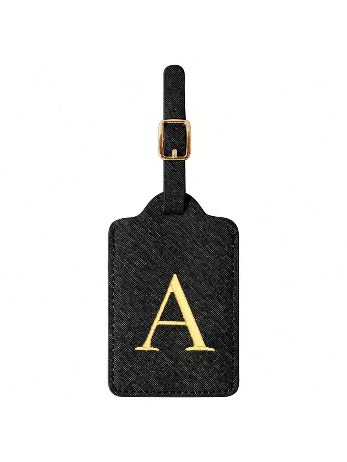 PU Leather Luggage Tag for Travel - Durable Suitcase ID Tag with Privacy Cover & Name Card Slot (A-Z) liu