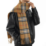 Bufanda tipo chal para hombre con tacto de cachemira cálido a cuadros de Edimburgo, bufanda a cuadros escoceses de estilo preppy