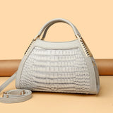 Alligator Patent Leather Shoulder Crossbody Handbags for Women, Luxury Brand Designer Hobo Bags, Two-Layer Sac