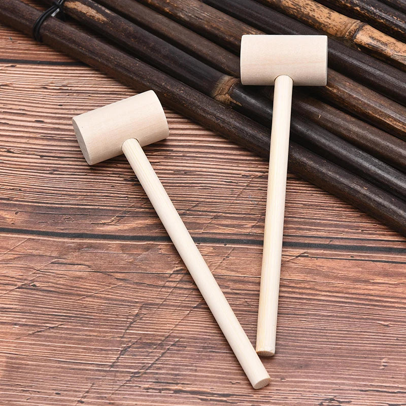 5pcs Solid Wood Mini Hammers Hitting Hammer Cake Mallet Kids Educational Toy