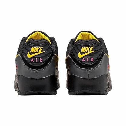 Nike Air Max 90 Vintage Men's Running Shoes Wear Resistant Shock Absorption Breathable Black Yellow Sneakers Retros