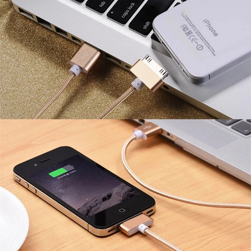 Cable USB de carga rápida para Apple iPhone 4, 4s, 3GS, 3G, iPad 1, 2, 3, iPod Nano Touch, adaptador de cargador original de 30 pines, cable de sincronización de datos