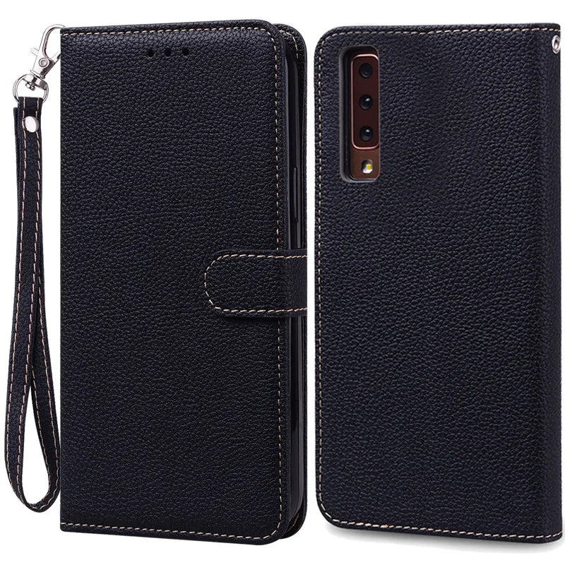 Funda de cuero de lujo con tapa para Samsung Galaxy A7 2018 (SM-A750F)