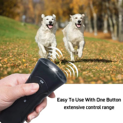 Dog Repeller Anti Barking Stop Bark Training Device Outdoor LED Ultrasonic Dog Training Repellents with Flash Light