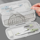8PCS/Set Plastic Ruler Compasses Set Transparent Straight Ruler Measuring Ruler Set Square Eraser Protractor School Office