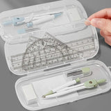 8PCS/Set Plastic Ruler Compasses Set Transparent Straight Ruler Measuring Ruler Set Square Eraser Protractor School Office