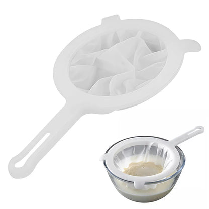 Filtro de cocina de malla 200, colador de malla fina, colador de nailon, cuchara de plástico para leche de soja, jugo, yogur, colador de alimentos, utensilios de cocina