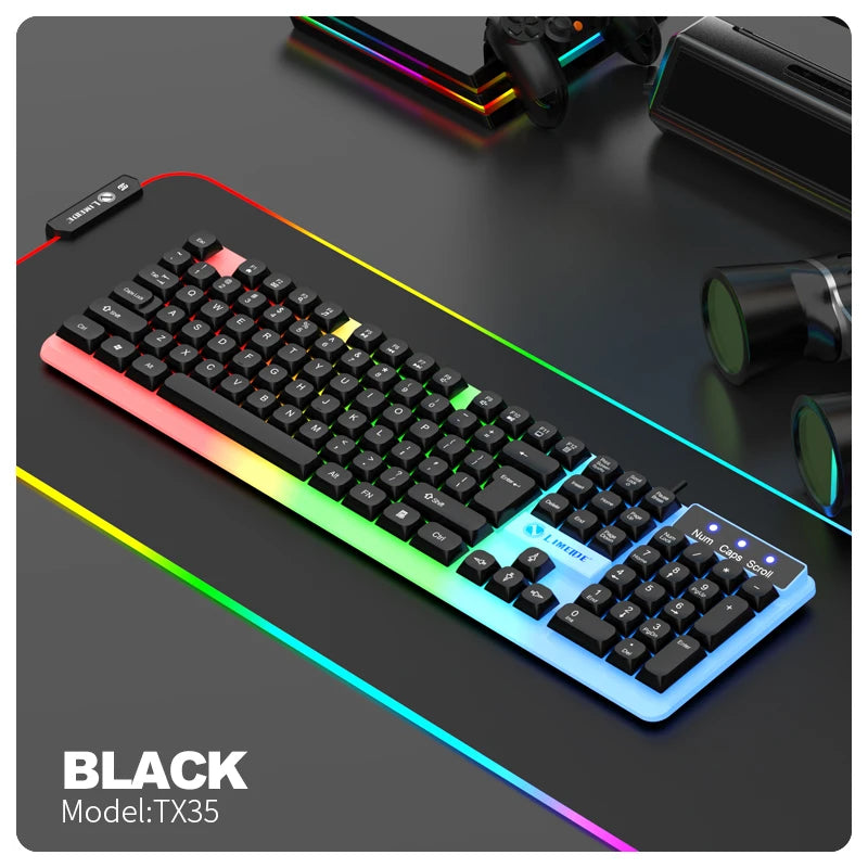 LIMEIDE GTX350 Series Wired 104 Keys Membrane Keyboard Many Kinds of Colorful Lighting Gaming and Office For Windows and IOS