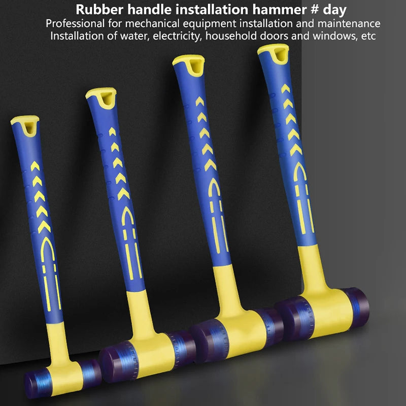 Double Headed Installation Hammer 25/30/35/40/45mm Rubber Hammer With Rubber Handle Detachable Insulated Installation Hammer