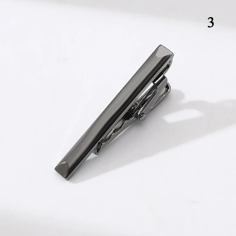 New Metal Silver Color Tie Clip For Men Wedding Necktie Tie Clasp Clip Gentleman Ties Bar Crystal Tie Pin For Men's Accessories