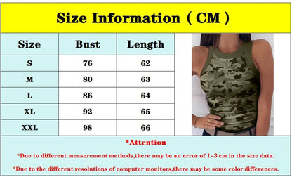 Women Casual Camo Round Neck Ribbed Tank Top Summer Basic Elastic Camisole Sexy Sleeveless Crew Neck Vest Women's Clothing