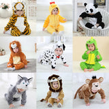 Umorden Infant Toddler Dalmatian Dog Lion Tiger Dinosaur Costumes Baby Boys Girls Kigurumi Cartoon Animal Romper Halloween Purim