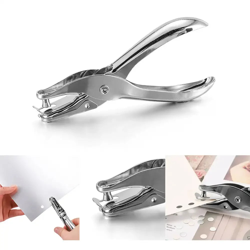 Perforadora de metal de un solo orificio de 3/6 mm de diámetro, alicates para perforar papel manual, perforadora de papel para álbumes de recortes de 1 a 8 páginas.