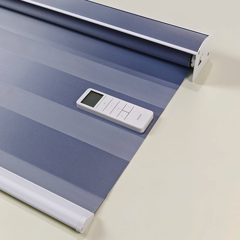 Custom Made Motorized Window Blinds Blackout Zebra Blinds Shades Dual Stripe Shades Day and Night Roller Blinds for Windows