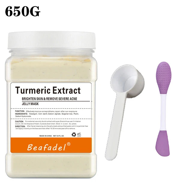 Mascarilla de hidrogelatina suave de 650 g en polvo, mascarilla de hidrogelatina casera, exfoliante con ácido hialurónico, mascarilla facial de rosas para el cuidado de la piel.