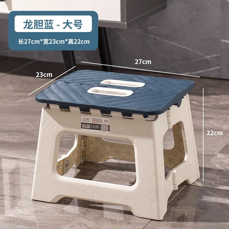 Portable Folding Stool Thickened Plastic Campstool Mini Hand Held Chairs Outdoor Activities Fishing Bench Household Space Saving