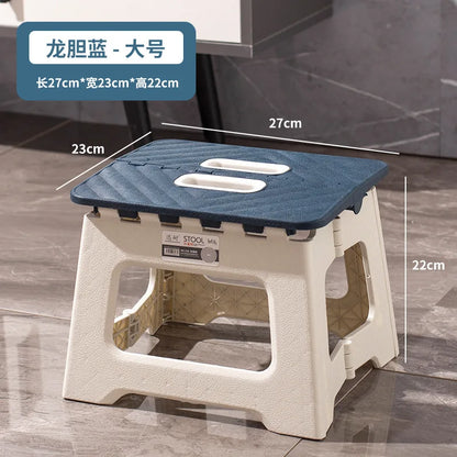 Portable Folding Stool Thickened Plastic Campstool Mini Hand Held Chairs Outdoor Activities Fishing Bench Household Space Saving