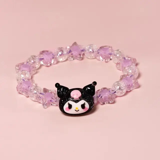 Sanrio Kuromi Cinnamoroll Crystal Bracelet, MyMelody Kawaii, Super Fairy, Sweet Couple Beaded, Hand Rope, Head Rope, Girl Toy 