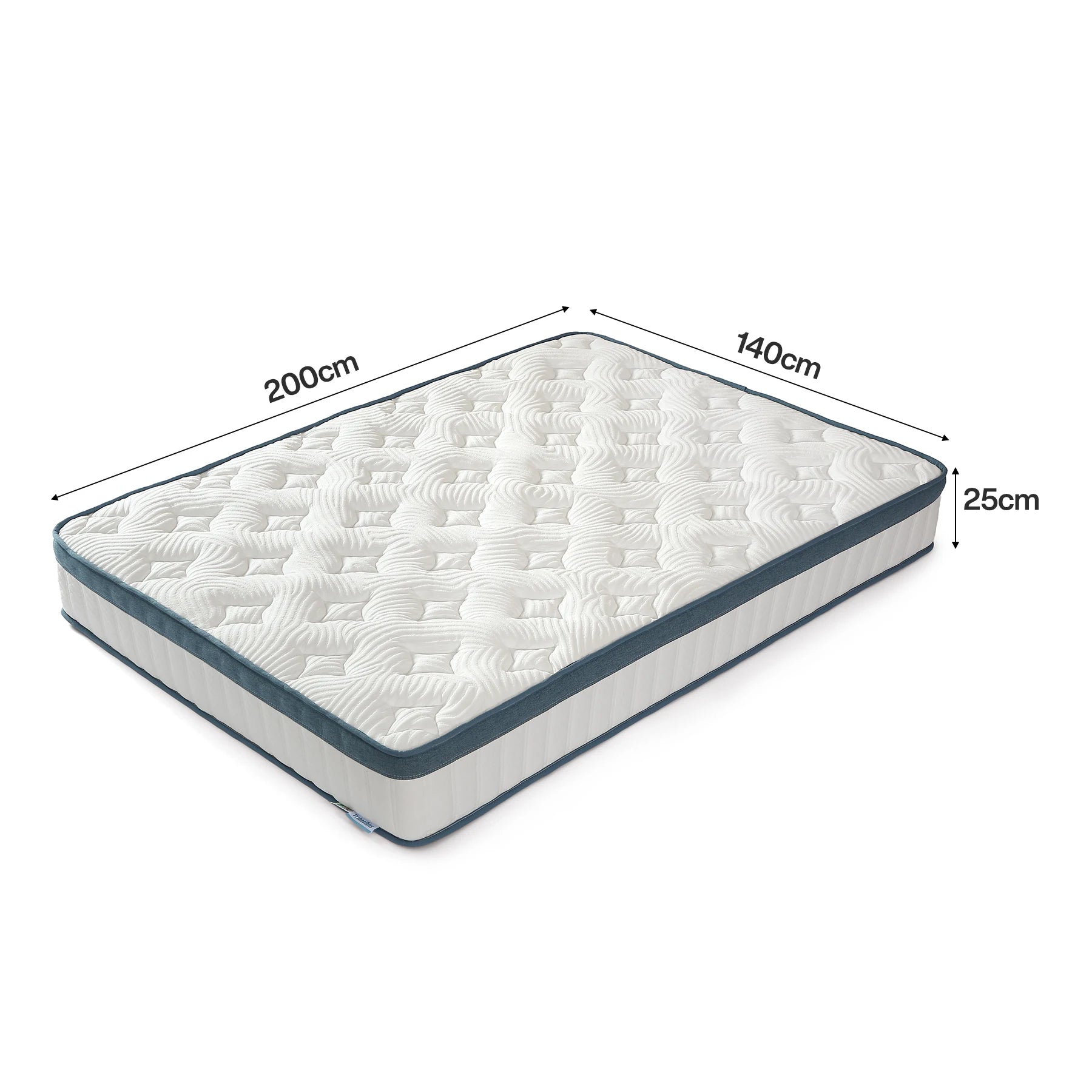 Tribesigns mattress 140x200 cm Height 25 cm Pocket spring Core mattress Medium Hardness H3 7-Zone Orthopedic mattress