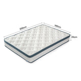 Tribesigns mattress 140x200 cm Height 25 cm Pocket spring Core mattress Medium Hardness H3 7-Zone Orthopedic mattress